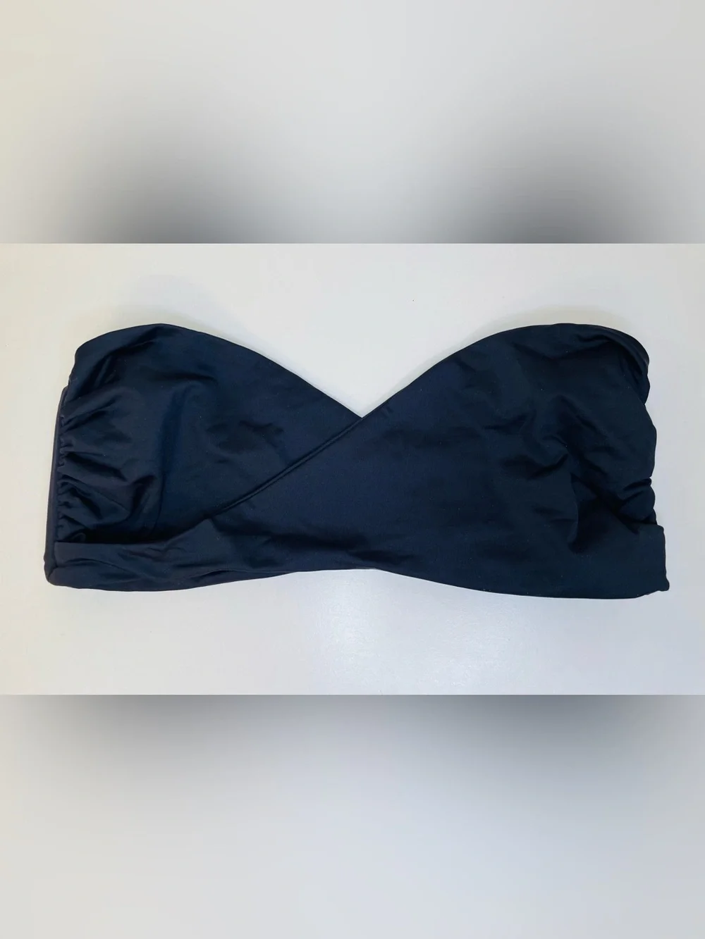 Frankie's Bikinis Black Margo Strapless Bandeau Bikini Top Size S